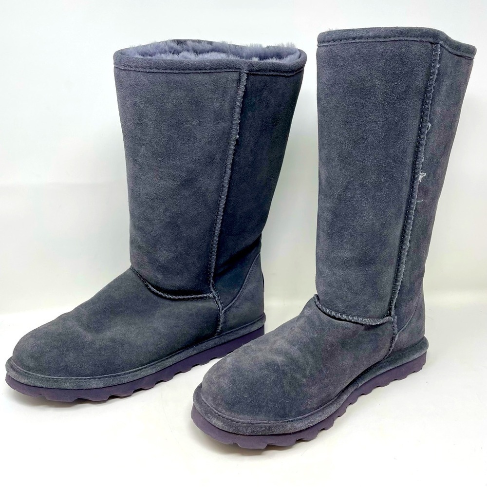 NWOT Blue Grey Bear Paw Cozy Tall Wool Lined Boots